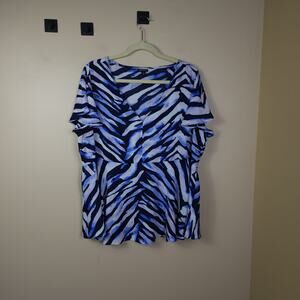 Torrid Printed Babydoll Georgette Flutter Sleeve Blouse Size 1X